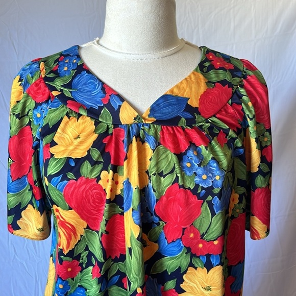 Floral Midi Vintage House Party Dress Anthony Richards women's size M - Picture 2 of 11